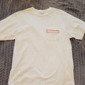 Supreme Mesh Stripe Pocket Tee 'White'